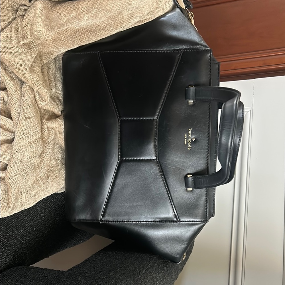 Kate Spade Black Leather Bag with Bow tie